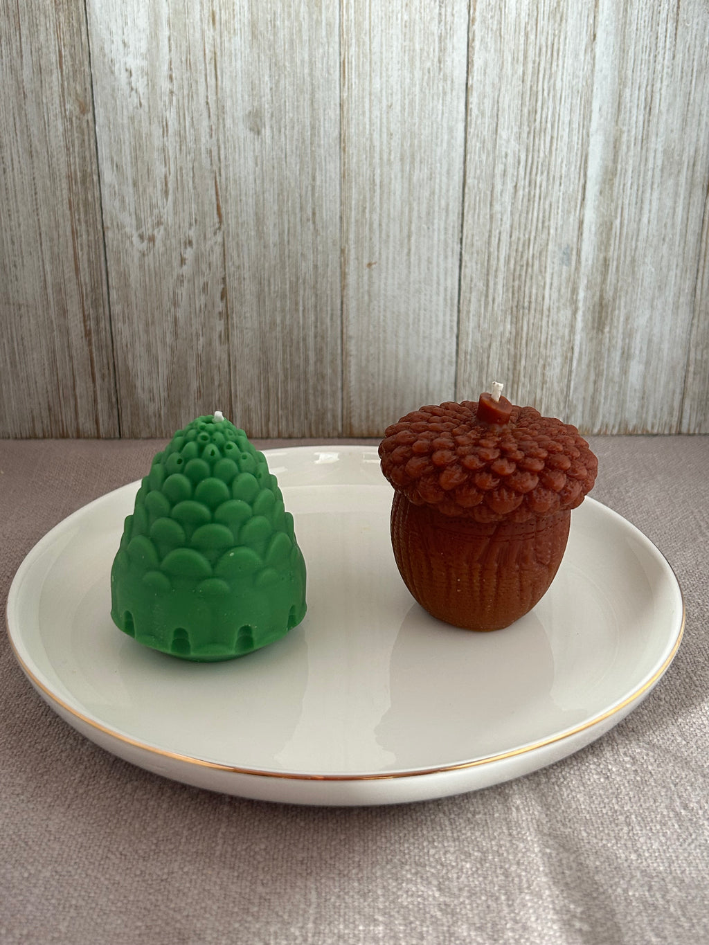 🌲 Pine Cone & Acorn Candle Set (200g) | Woodland Scent Soy Candles | Mendeleev Atelier