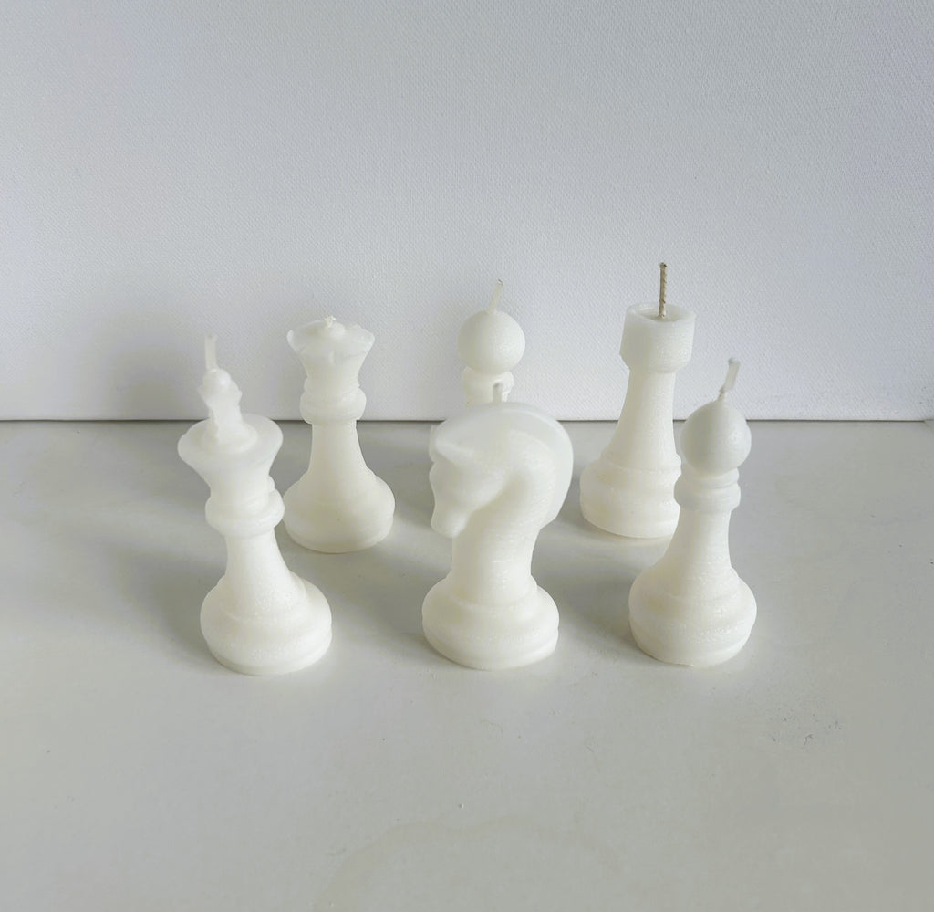 ♟️ Chess Candle Set (6 Pieces) | Sculptural Soy Wax Candles | Mendeleev Atelier