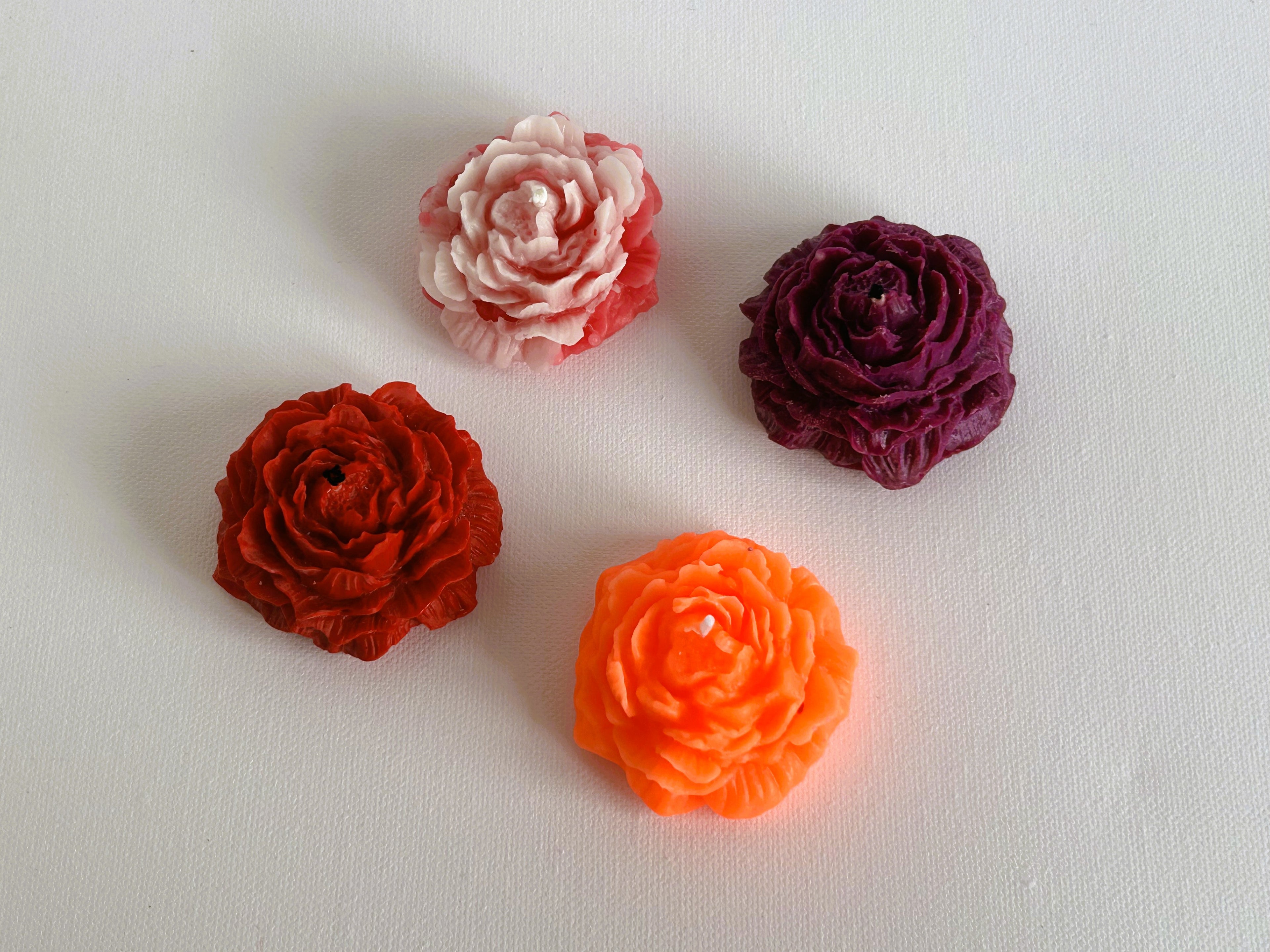 🕯️ Floral Candle Set (4 pcs, 100g) | Handmade Soy Wax Flower Candles | Gift Set | Mendeleev Atelier