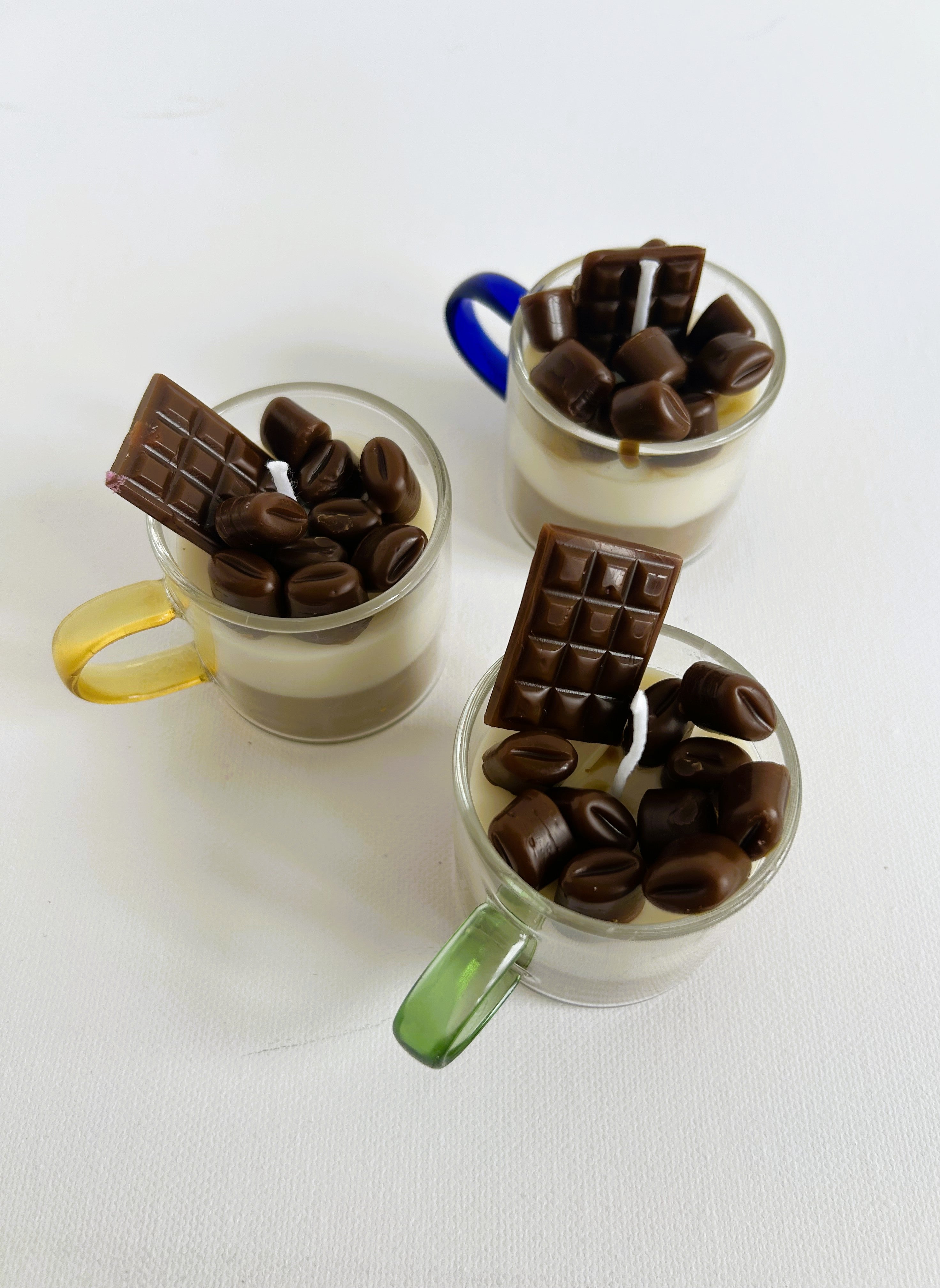 🕯️ Chocolate Coffee Candle (50g) | Dessert Candle in Glass Cup | Handmade Soy Wax | Mendeleev Atelier