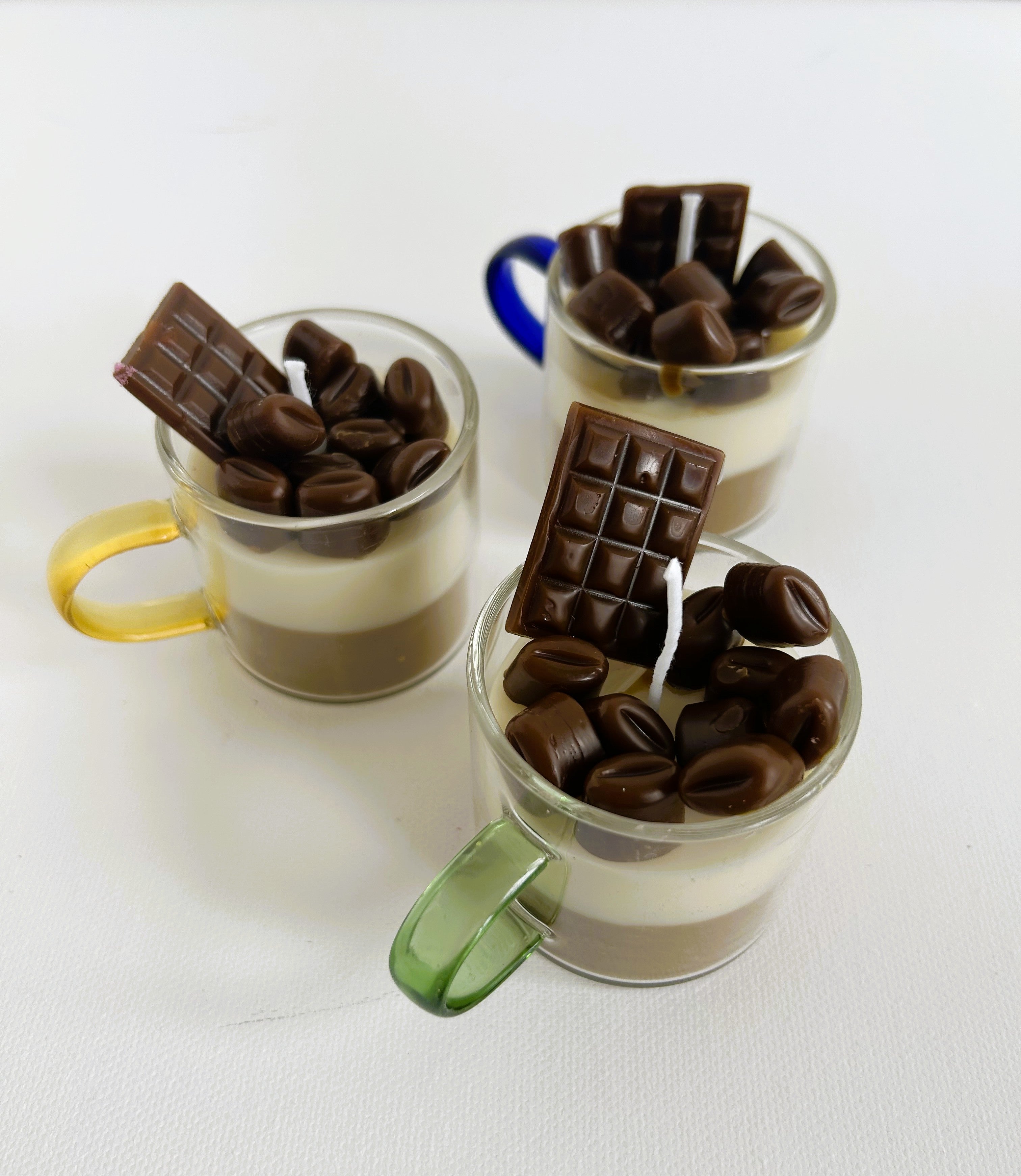 🕯️ Chocolate Coffee Candle (50g) | Dessert Candle in Glass Cup | Handmade Soy Wax | Mendeleev Atelier