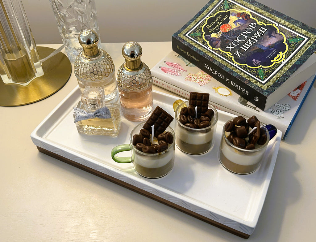 🕯️ Chocolate Coffee Candle (50g) | Dessert Candle in Glass Cup | Handmade Soy Wax | Mendeleev Atelier