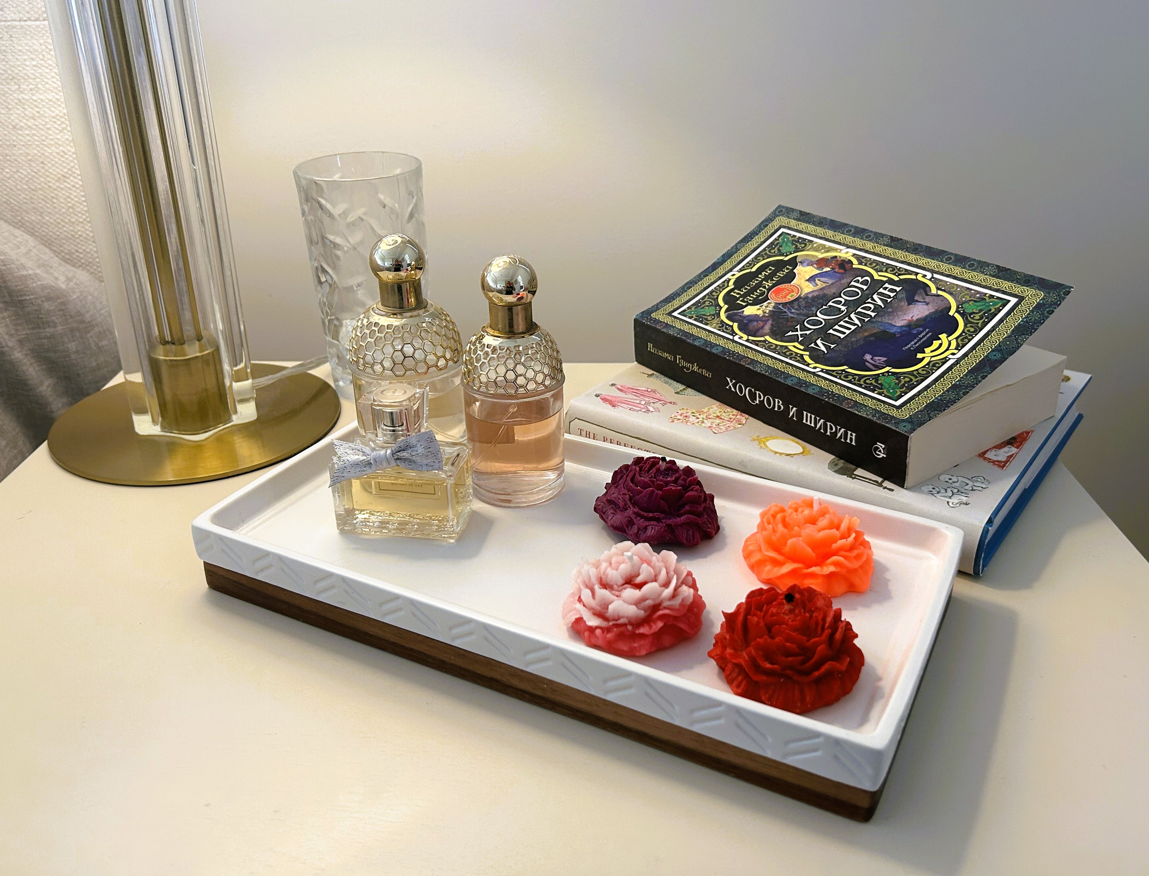 🕯️ Floral Candle Set (4 pcs, 100g) | Handmade Soy Wax Flower Candles | Gift Set | Mendeleev Atelier