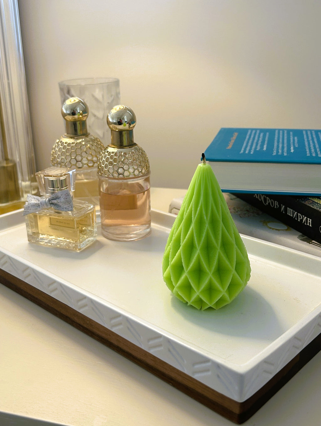 🔷 Geometric Sculptural Candle (150g) | Modern Minimalist Candle | Mendeleev Atelier