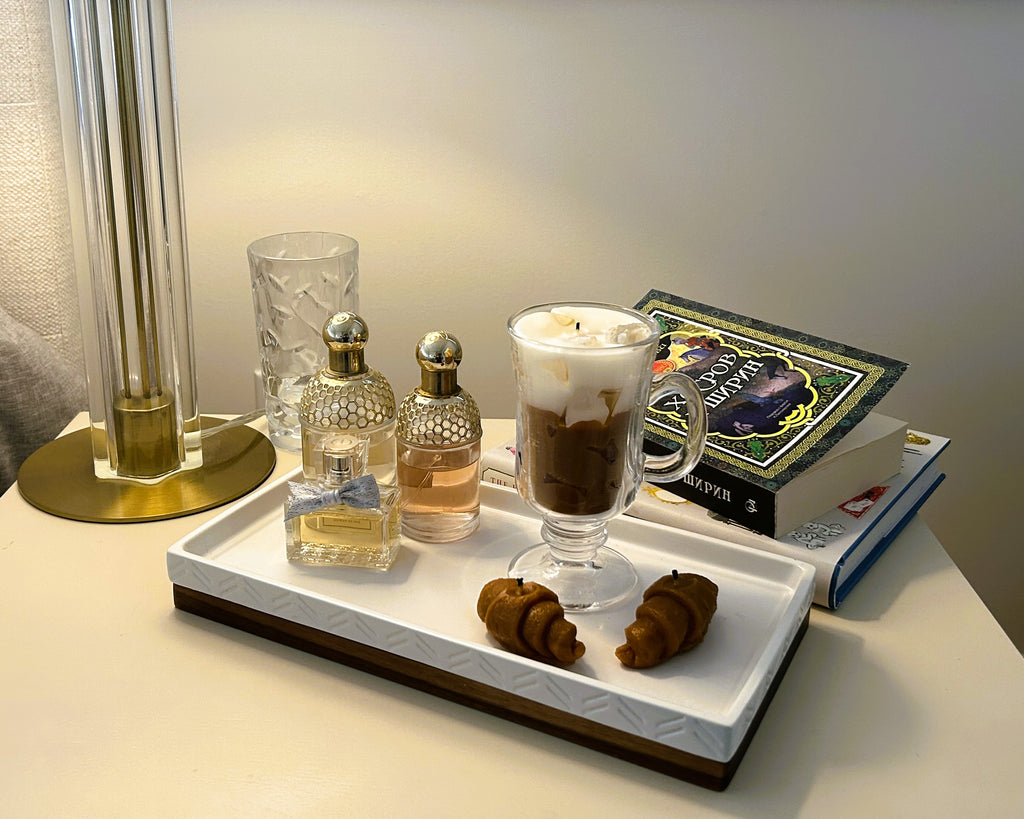🕯️ Iced Coffee & Croissant Candle Set (3 pcs) | Chocolate Aroma | Handmade Soy Wax | Mendeleev Atelier